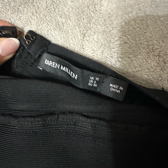 Karen Millen Black Tiered Fringe Bandage Knit dress - Picture 8 of 16